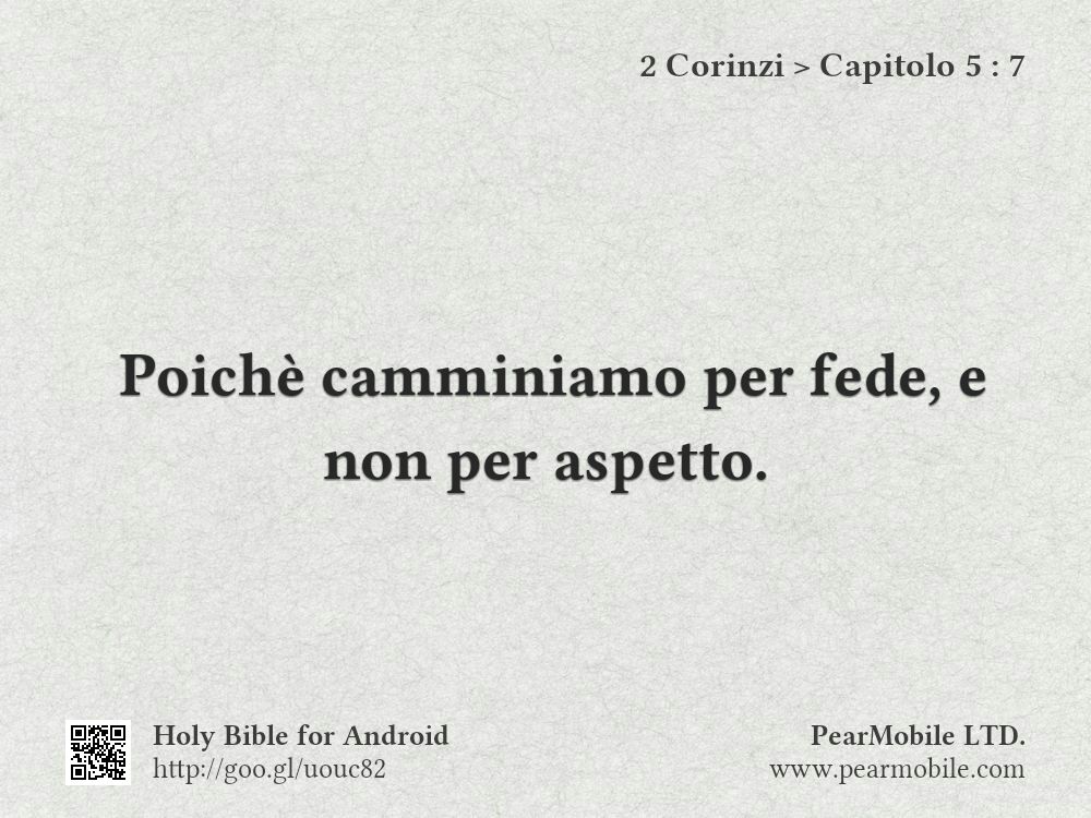 2 Corinzi, Capitolo 5:7